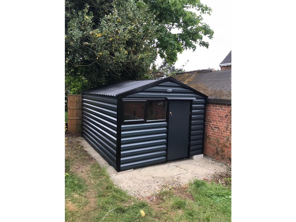 Apex Shed in Anthracite with black windows