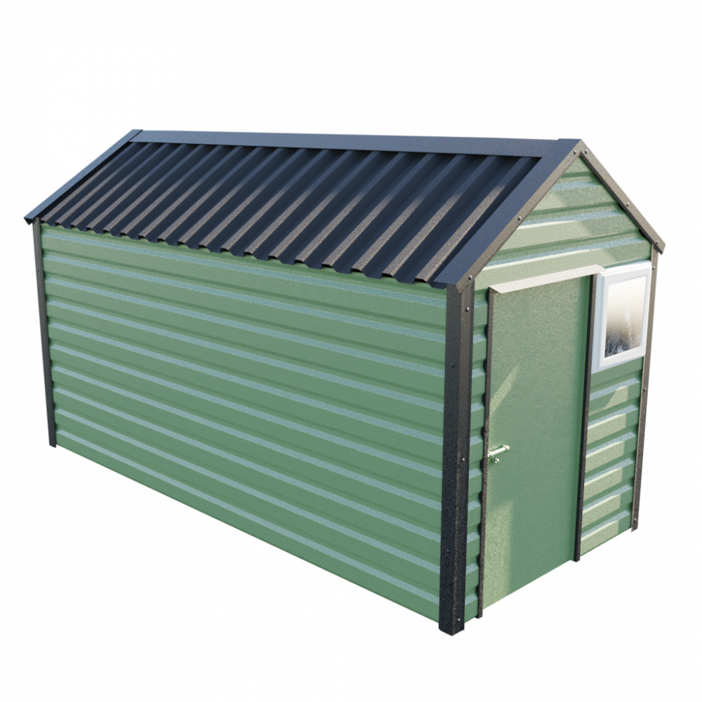 6' x 13'6" Apex Shed - Olive Green