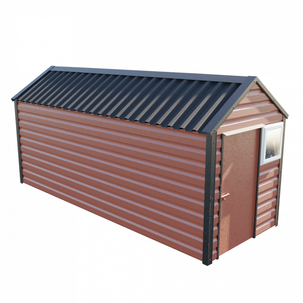 6' x 16'9" Apex Shed - Terracotta