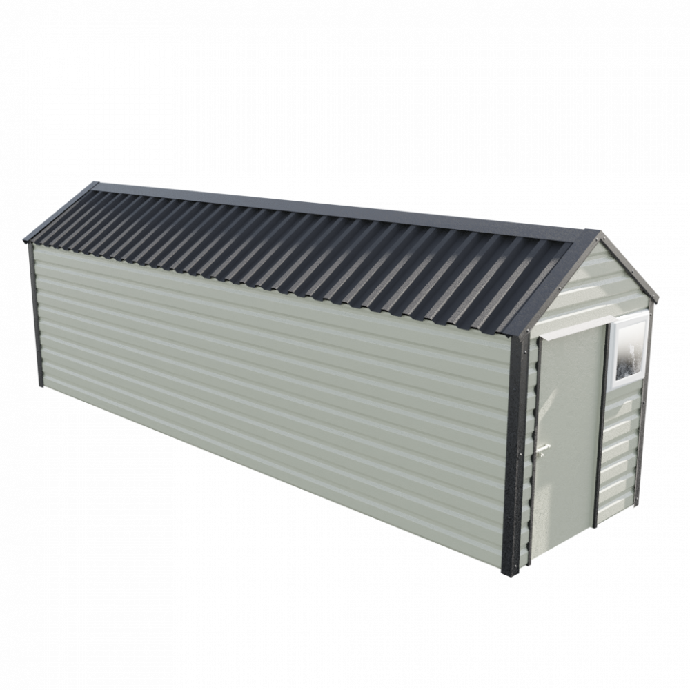 6' x 23'3" Apex Shed - Goosewing Grey