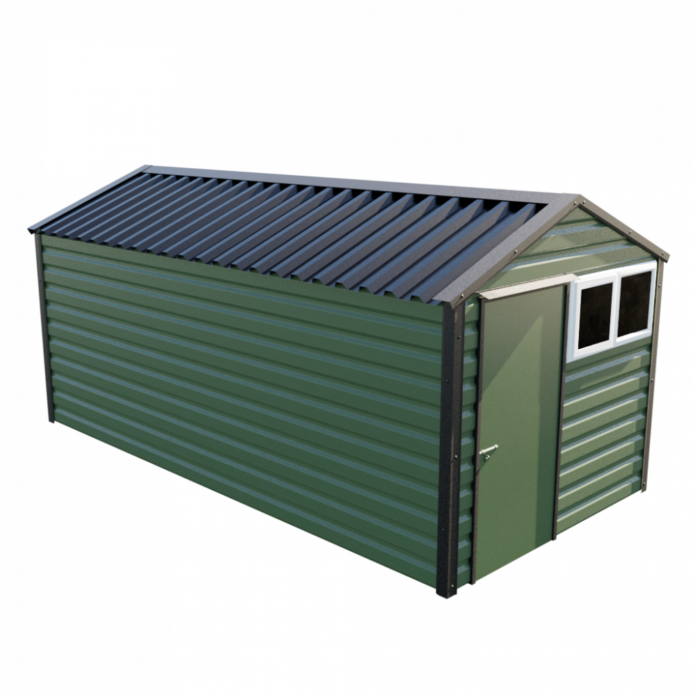 8' x 16'9" Apex Shed - Olive Green