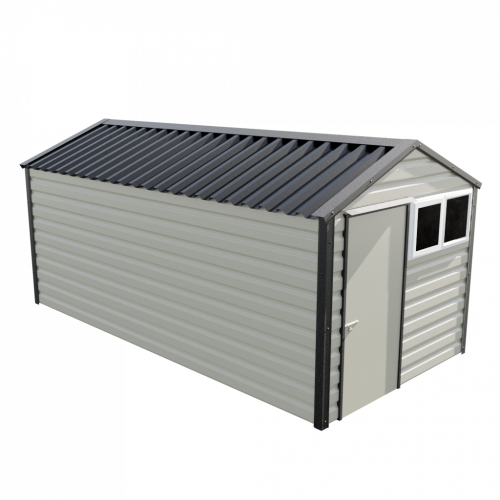 8' x 16'9" Apex Shed - Goosewing Grey