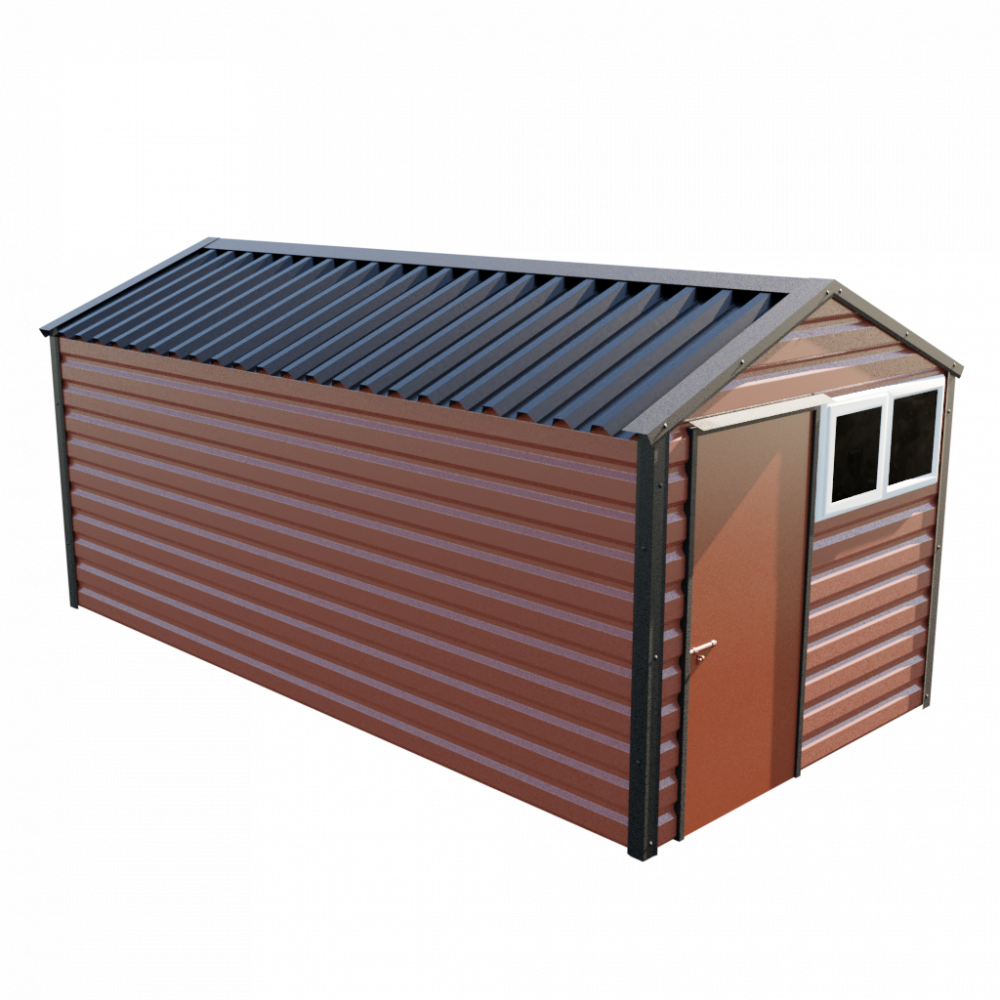 8' x 16'9" Apex Shed - Terracotta