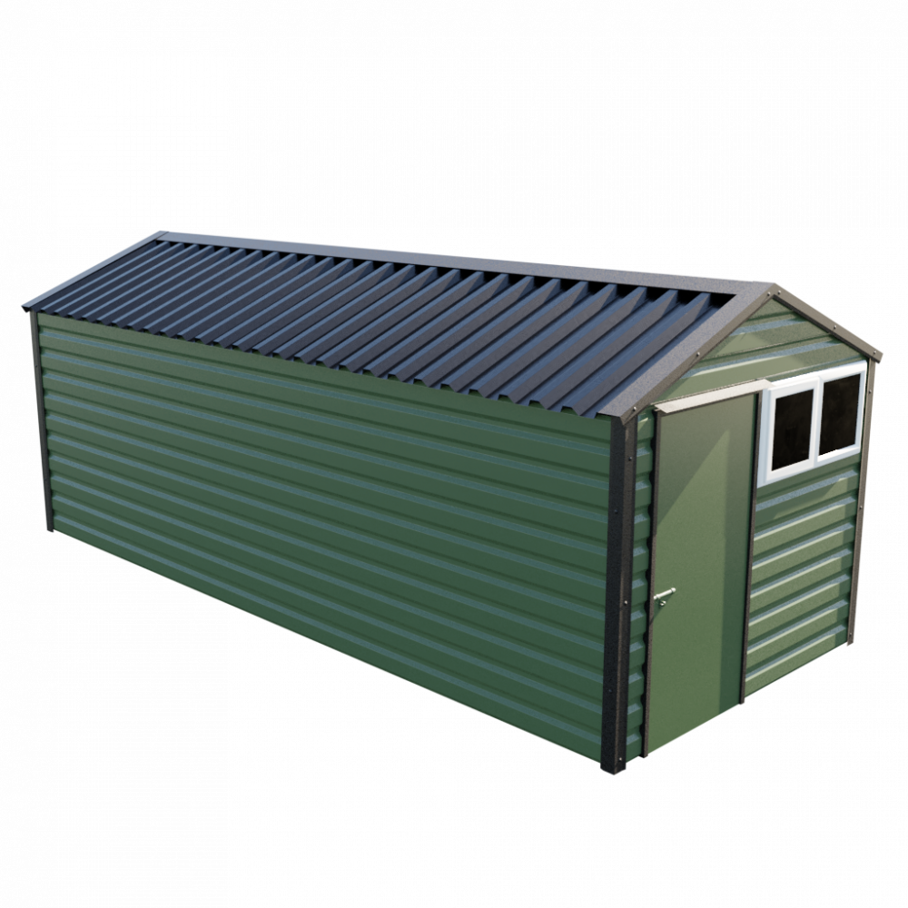 8' x 20' Apex Shed - Olive Green