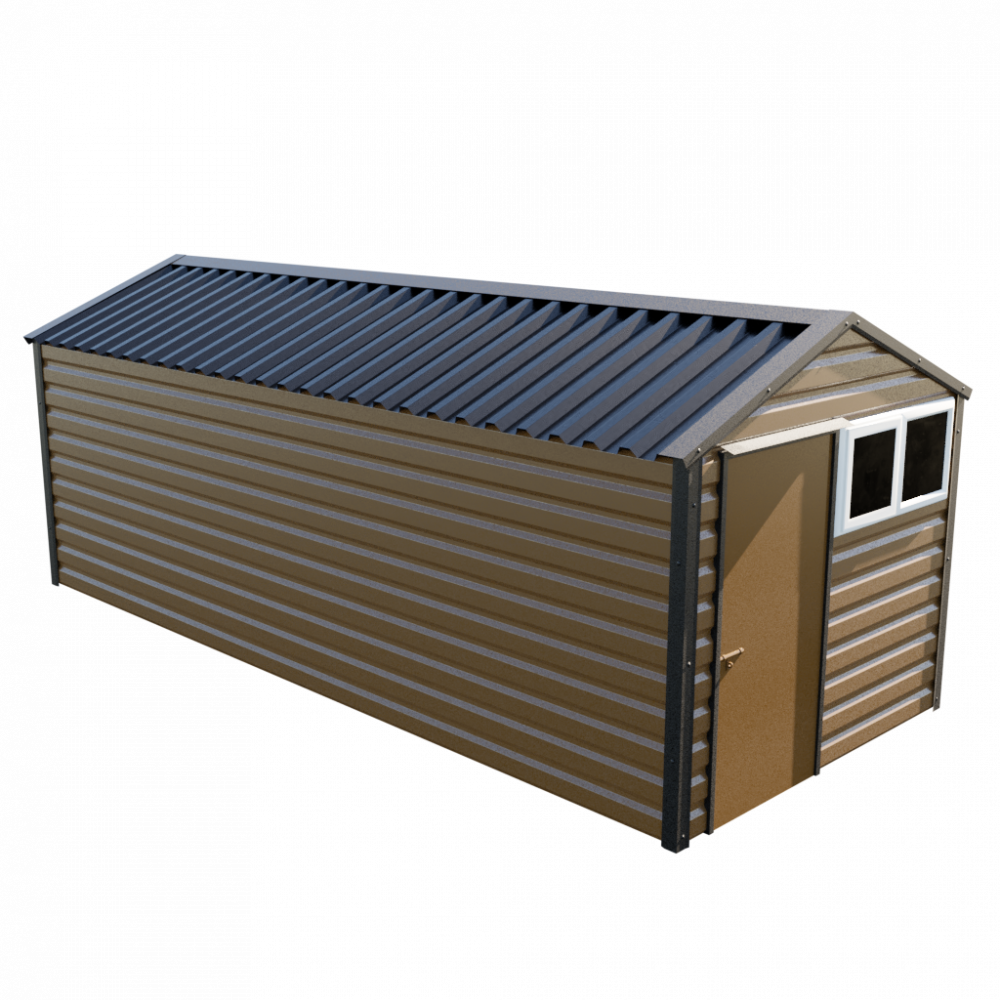 8' x 20' Apex Shed - Vandyke Brown