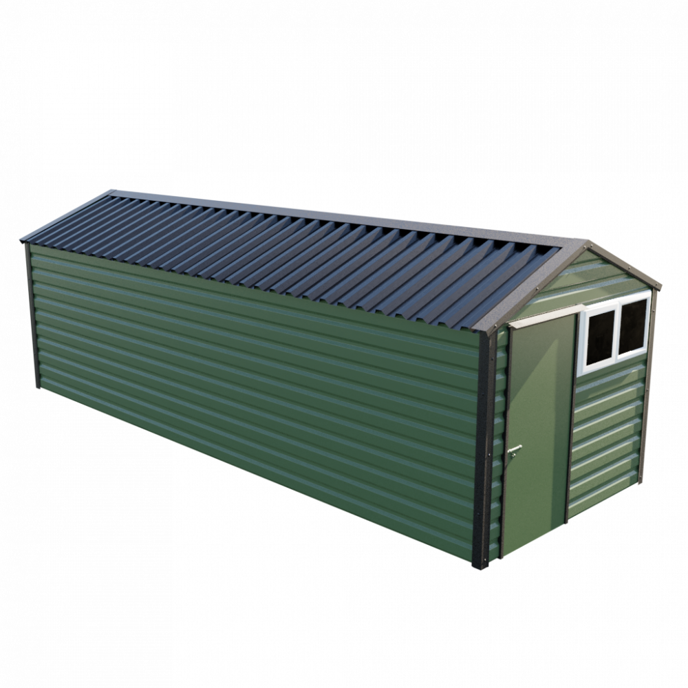 8' x 23'3" Apex Shed - Olive Green