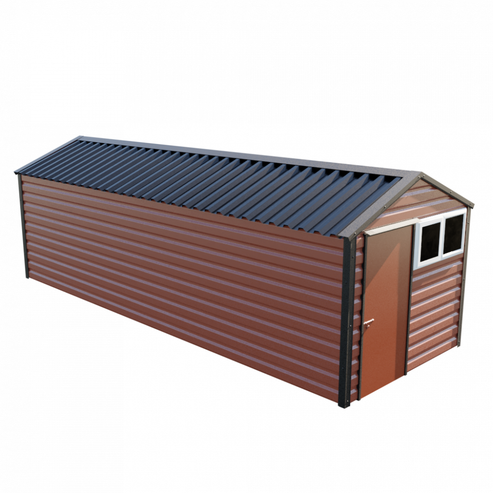 8' x 23'3" Apex Shed - Terracotta