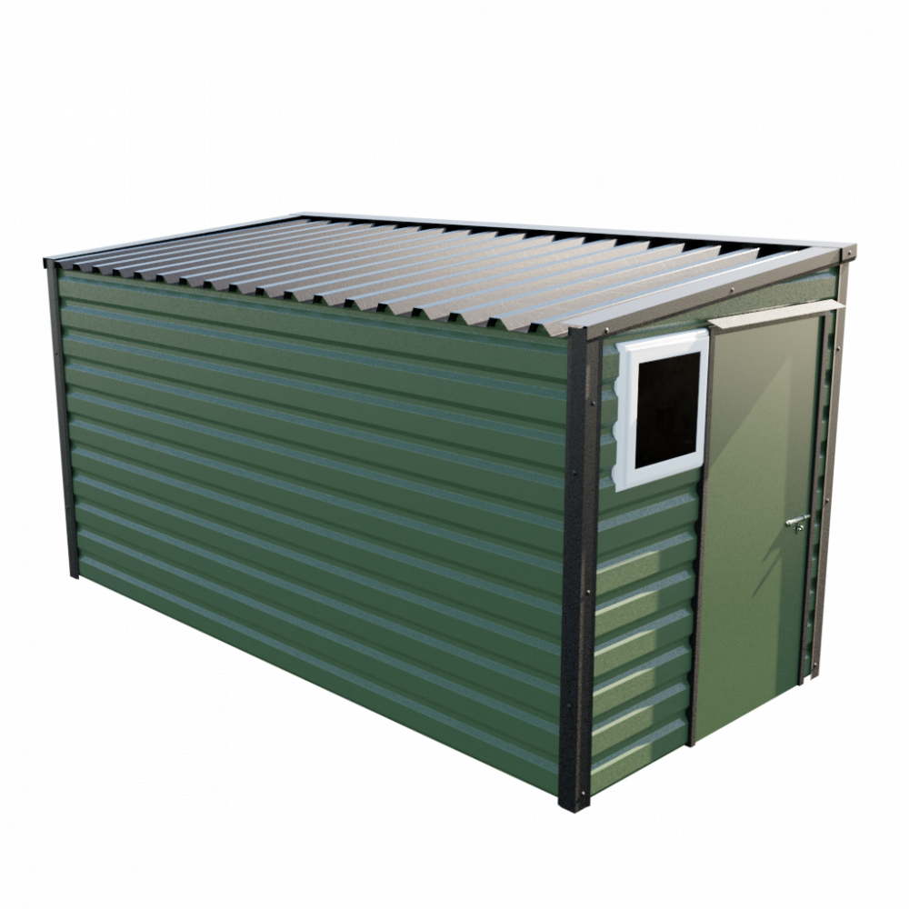 6' x 13'6" Pent Shed - Olive Green