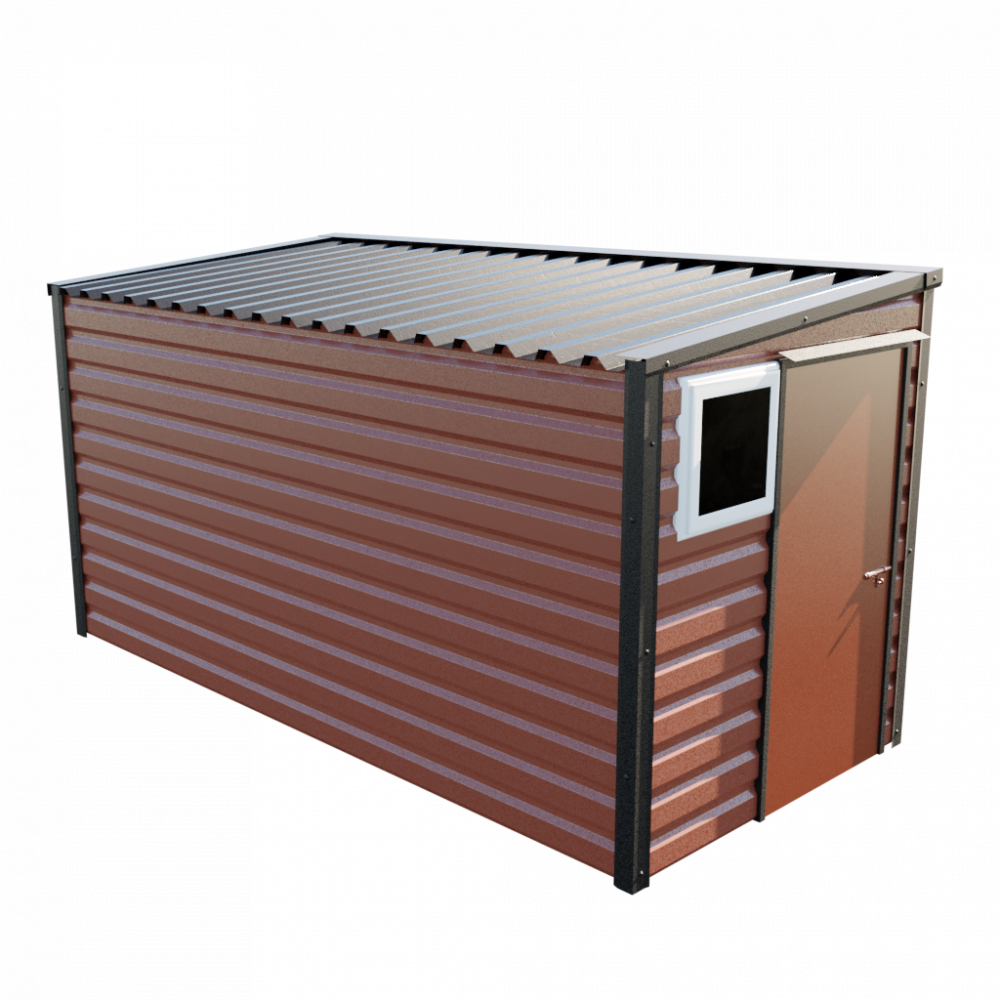 6' x 13'6" Pent Shed - Terracotta