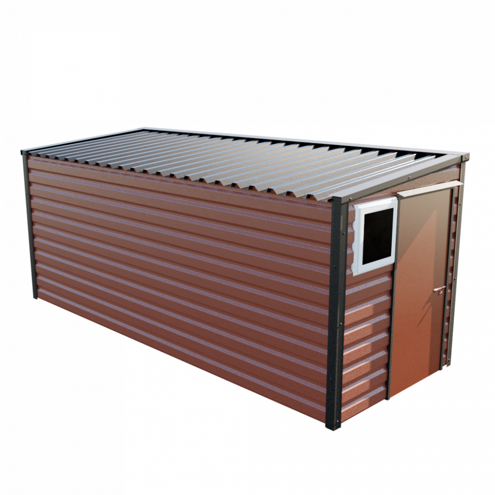 6' x 16'9" Pent Shed - Terracotta