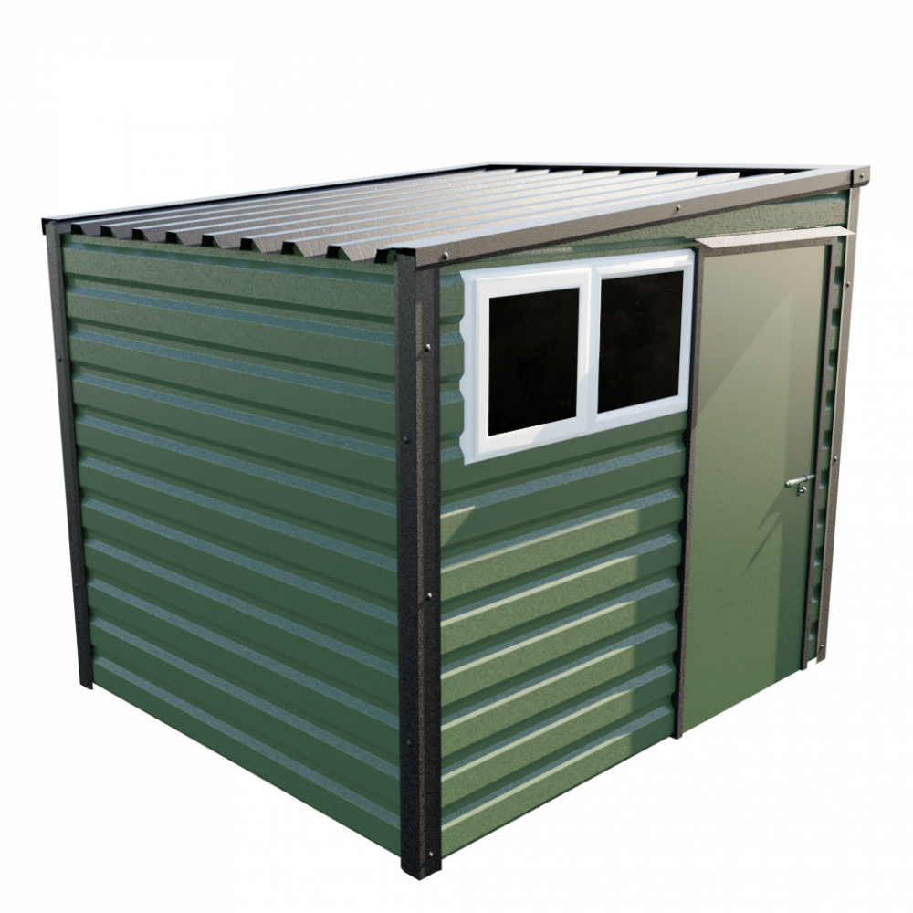 8' x 7' Pent Shed - Olive Green