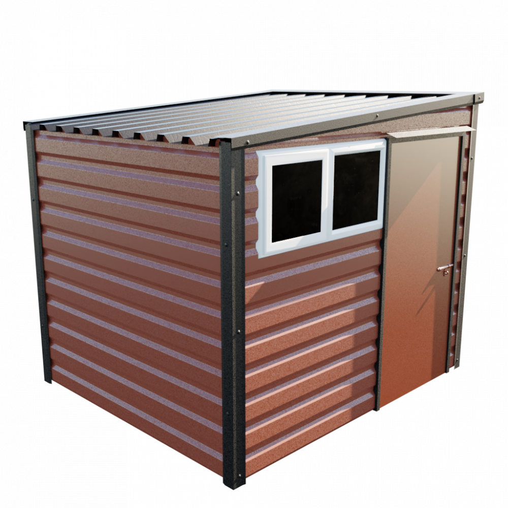 8' x 7' Pent Shed - Terracotta