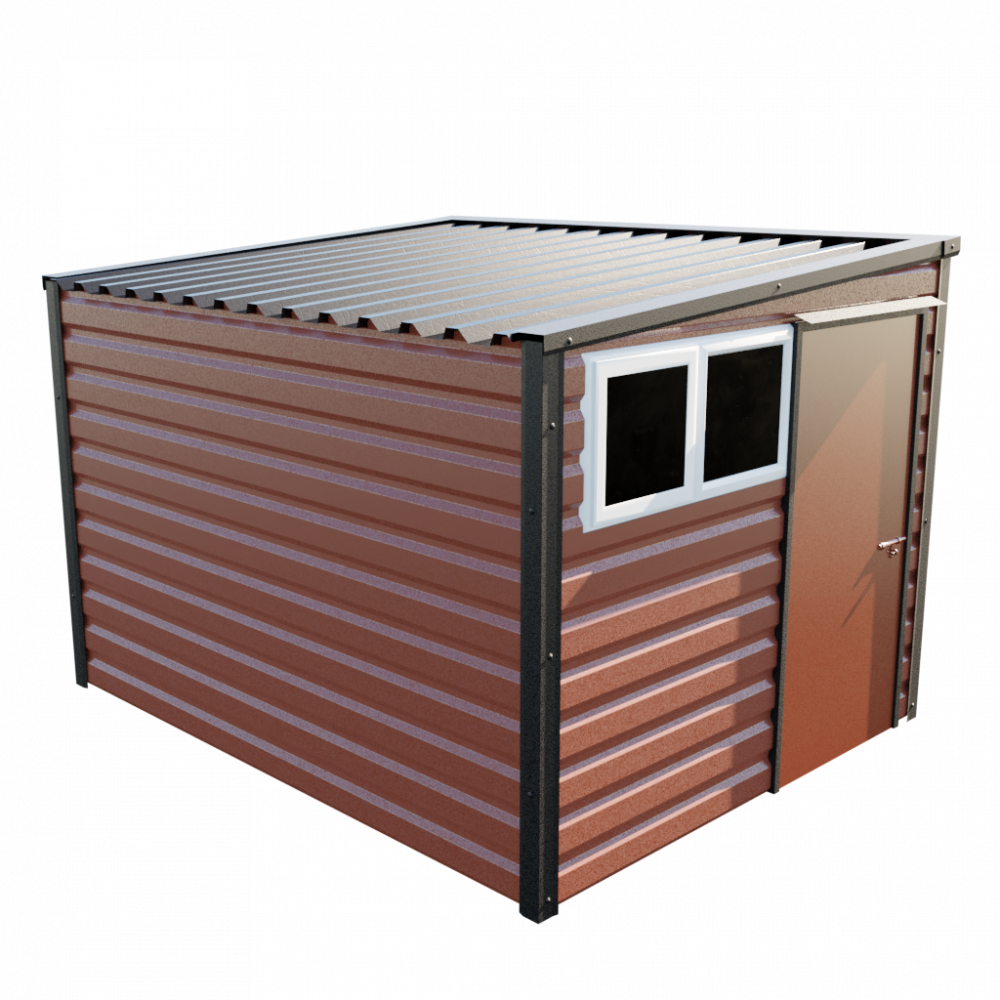 8' x 10'2" Pent Shed - Terracotta