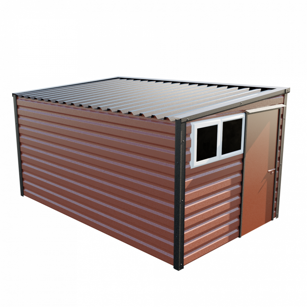 8' x 13'6" Pent Shed - Terracotta