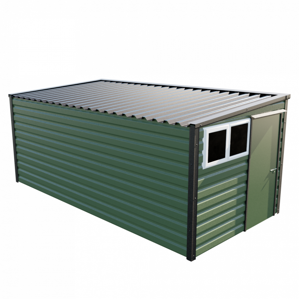 8' x 16'9" Pent Shed - Olive Green