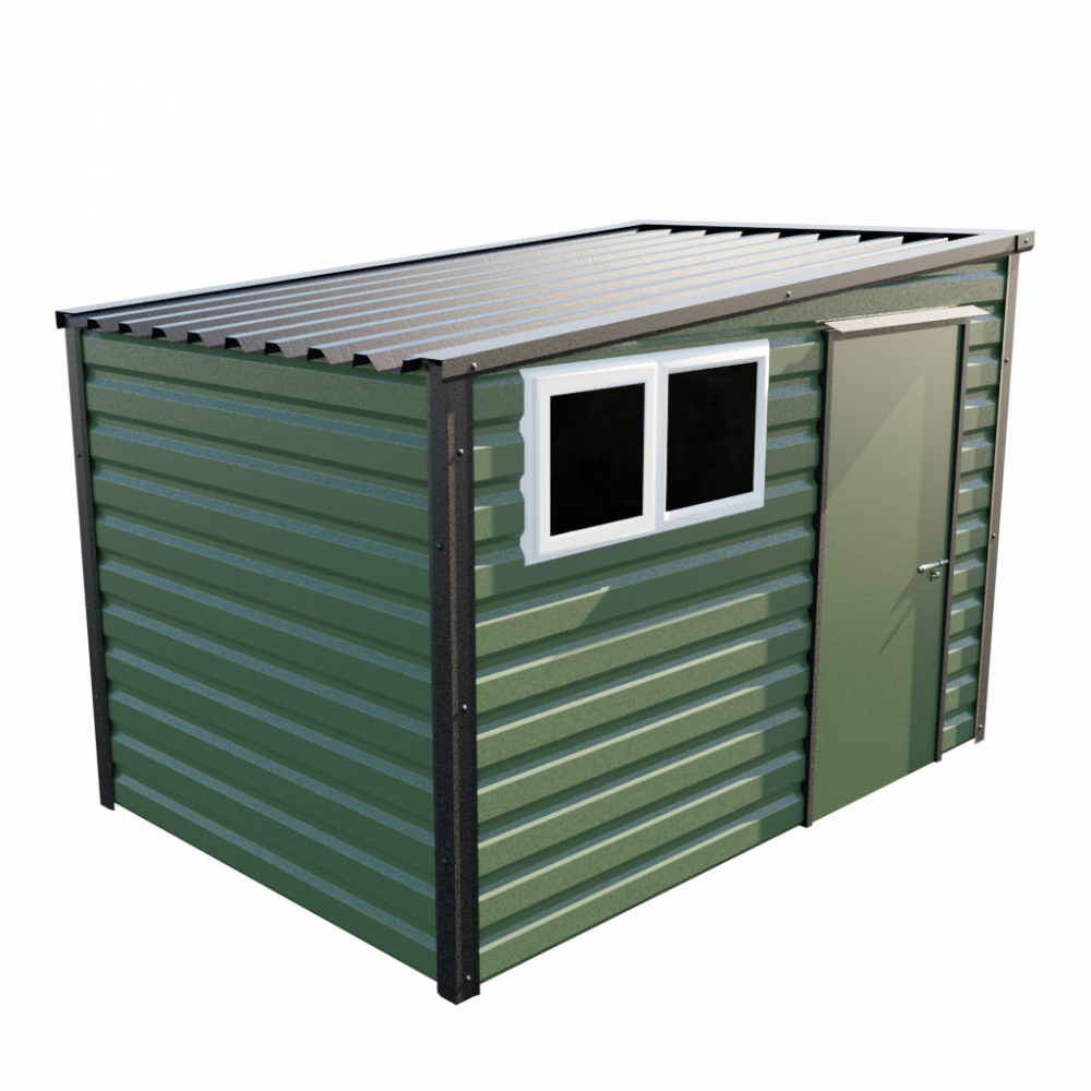 10'2" x 7' Pent Shed - Olive Green