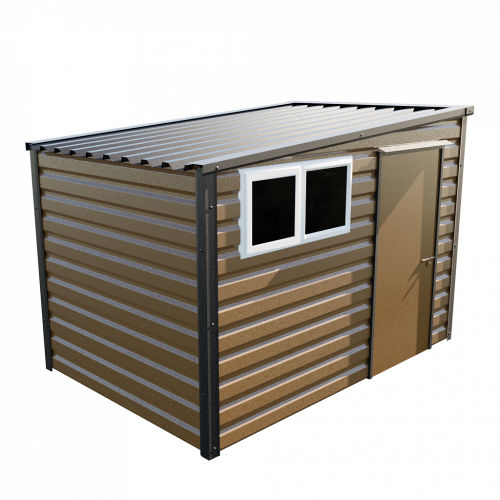 10'2" x 7' Pent Shed - Vandyke Brown