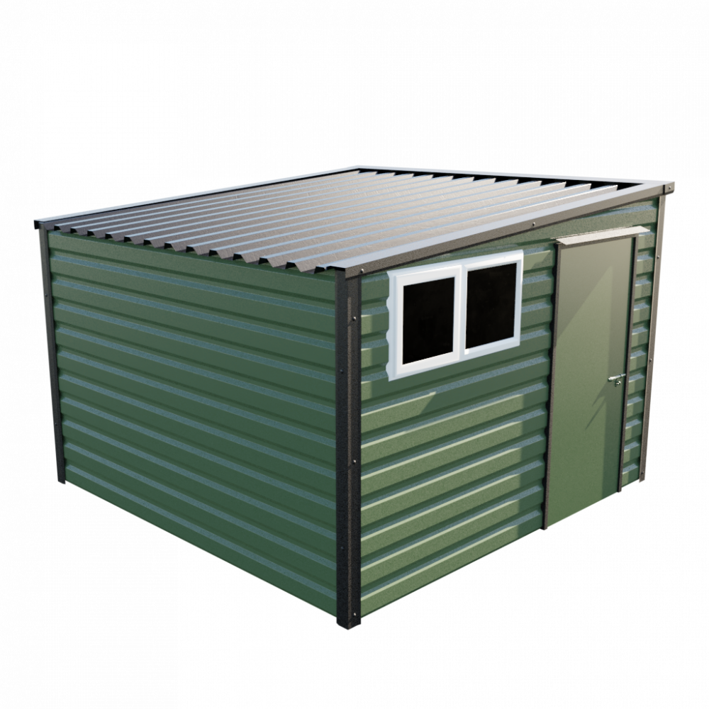 10'2" x 10'2" Pent Shed - Olive Green