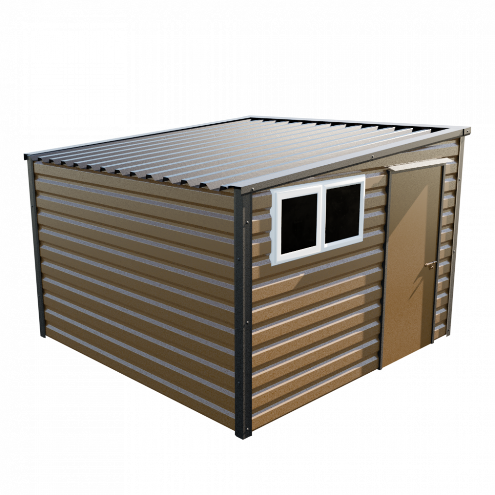 10'2" x 10'2" Pent Shed - Vandyke Brown