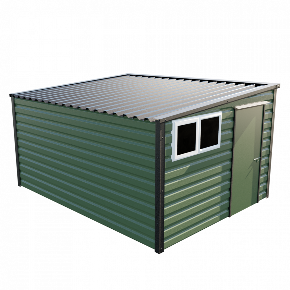 10'2" x 13'6" Pent Shed - Olive Green