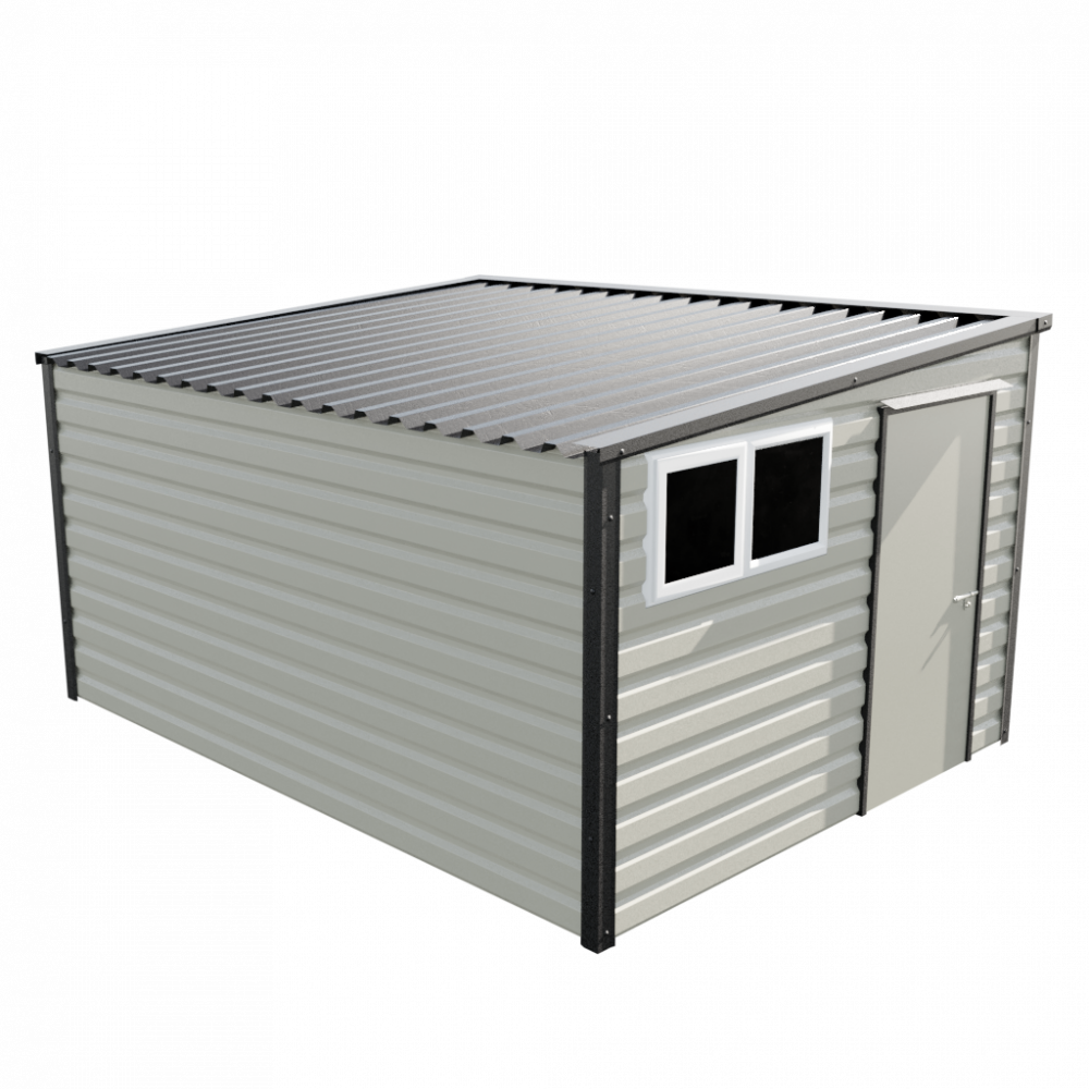10'2" x 13'6" Pent Shed - Goosewing Grey