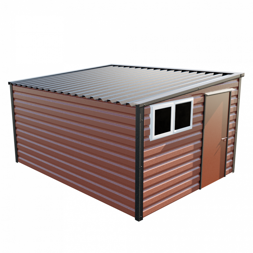 10'2" x 13'6" Pent Shed - Terracotta