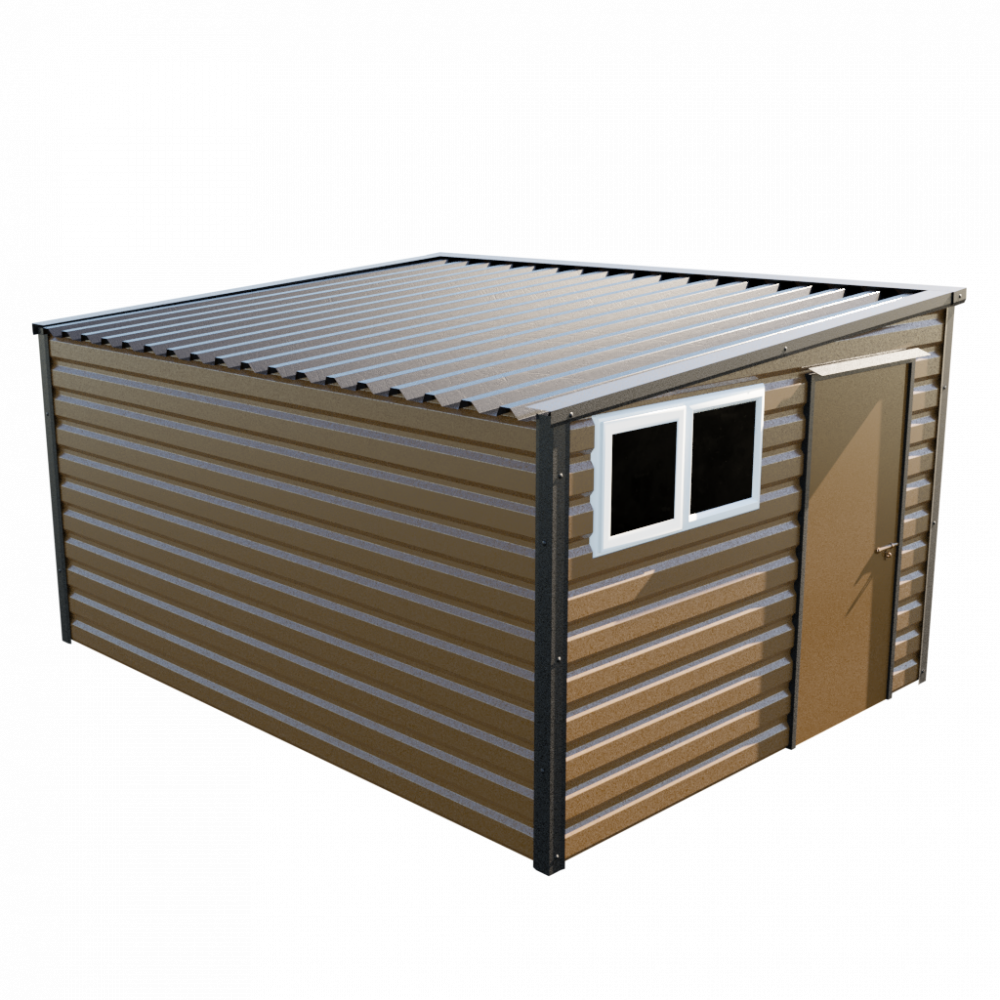 10'2" x 13'6" Pent Shed - Vandyke Brown