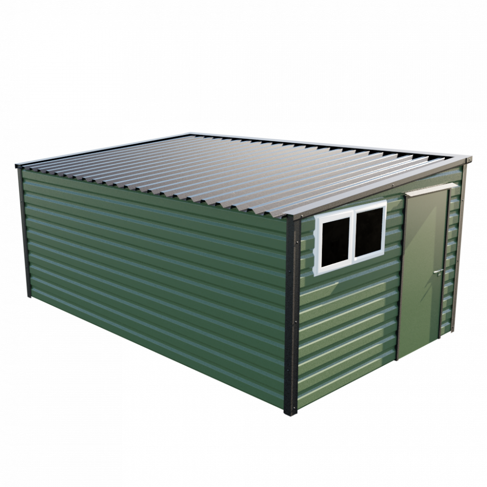 10'2" x 16'9" Pent Shed - Olive Green