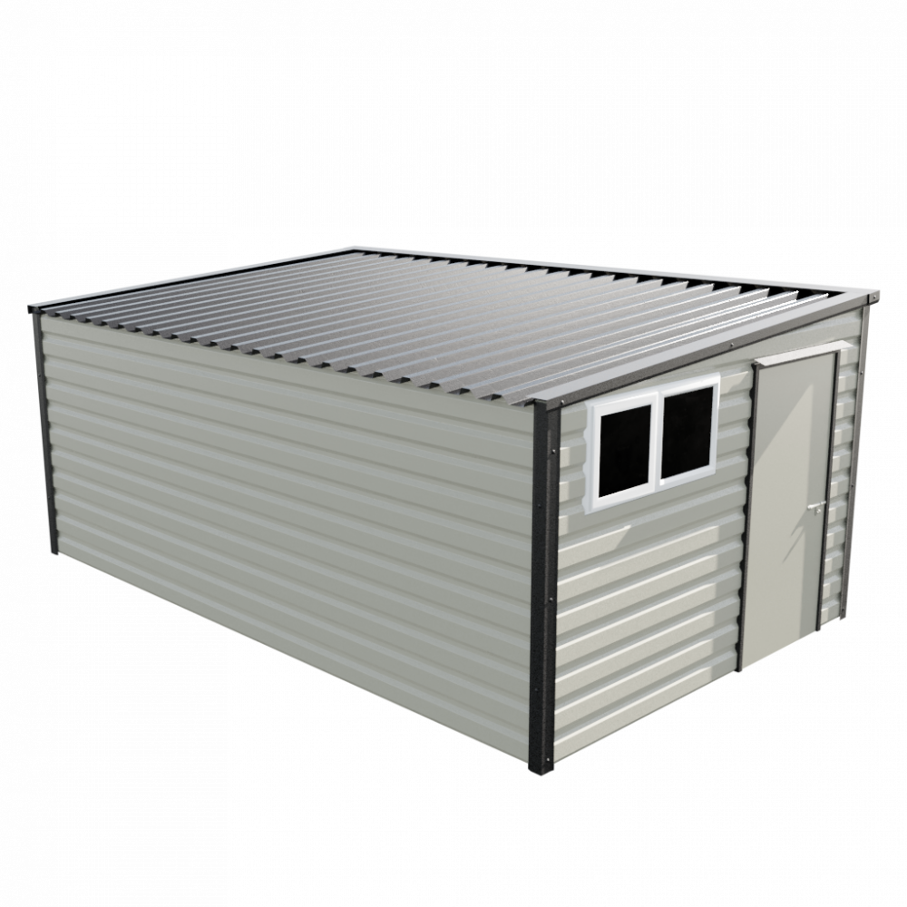 10'2" x 16'9" Pent Shed - Goosewing Grey