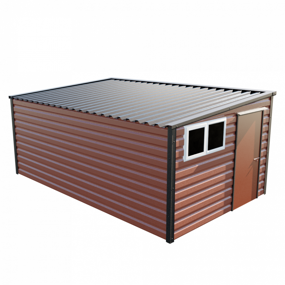 10'2" x 16'9" Pent Shed - Terracotta