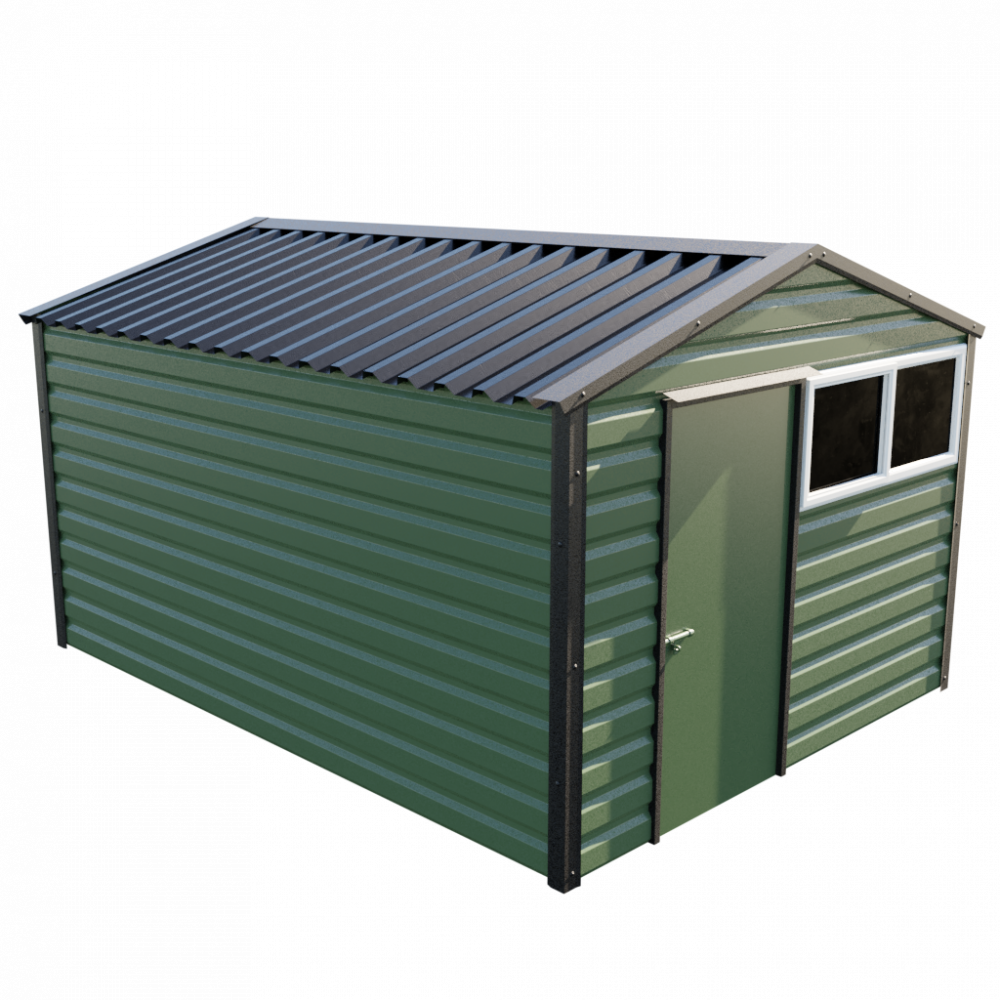 10'2" x 13'6" Apex Shed - Olive Green