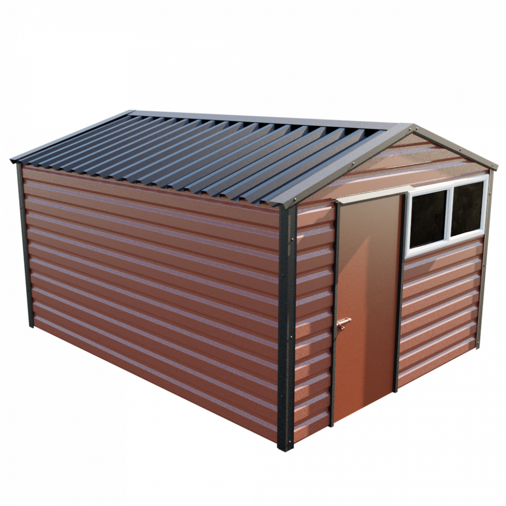 10'2" x 13'6" Apex Shed - Terracotta