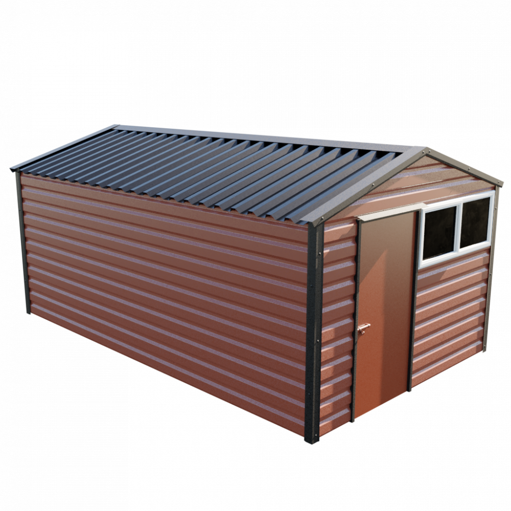 10'2" x 16'9" Apex Shed - Terracotta