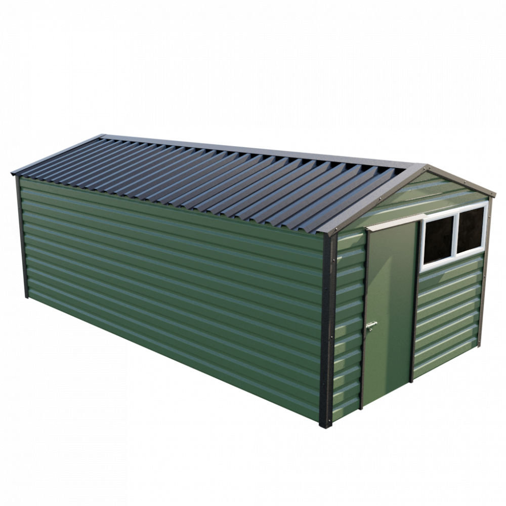 10'2" x 20' Apex Shed - Olive Green