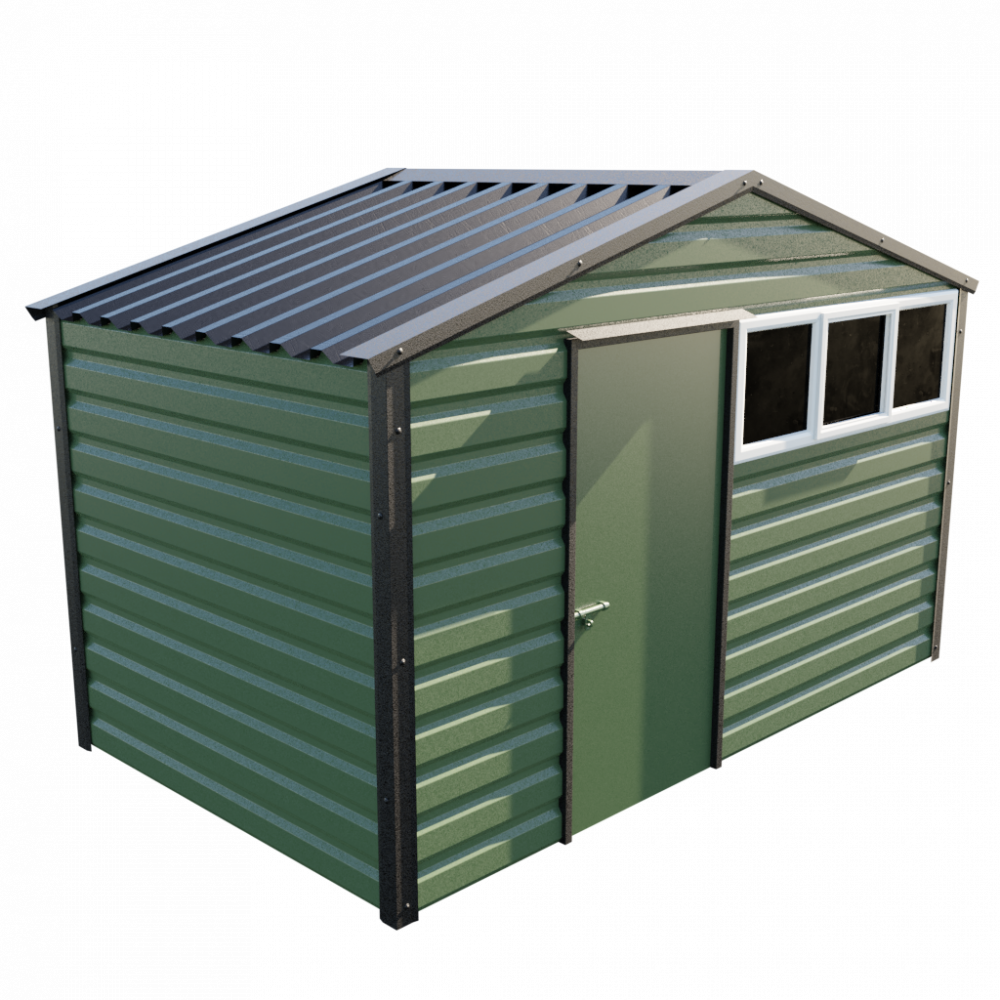 12' x 7' Apex Shed - Olive Green