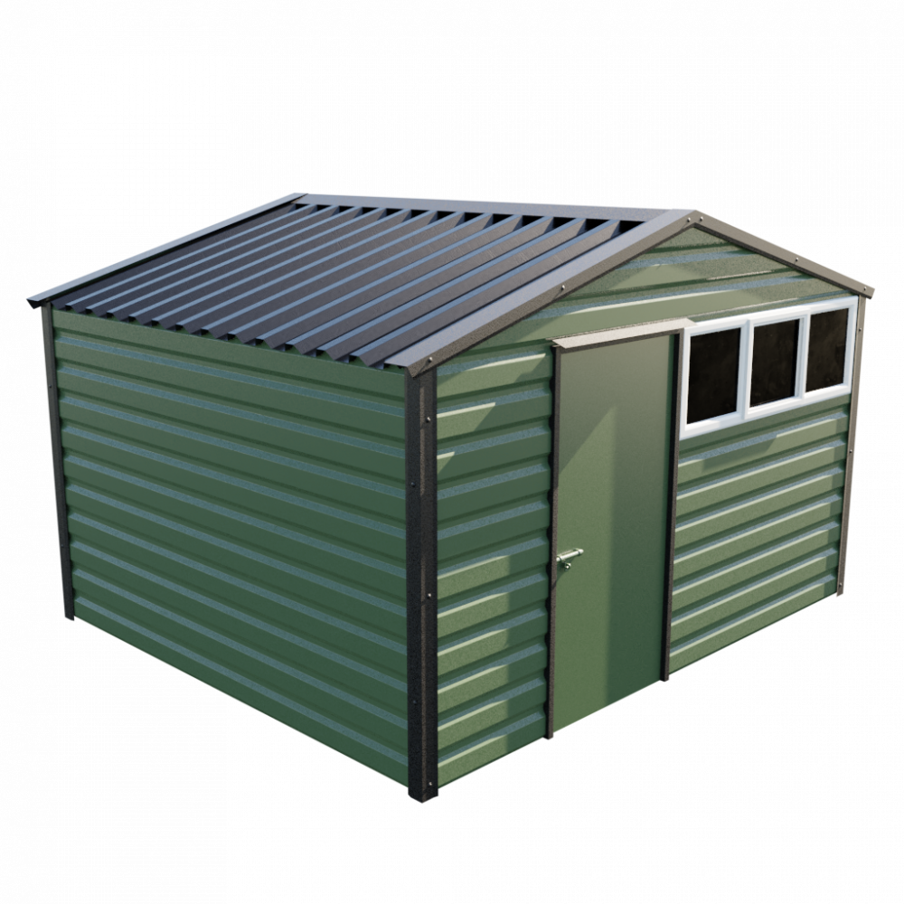 12' x 10'3" Apex Shed - Olive Green