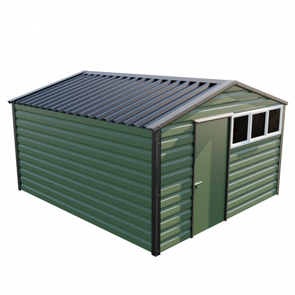 12' x 13'6" Apex Shed - Olive Green