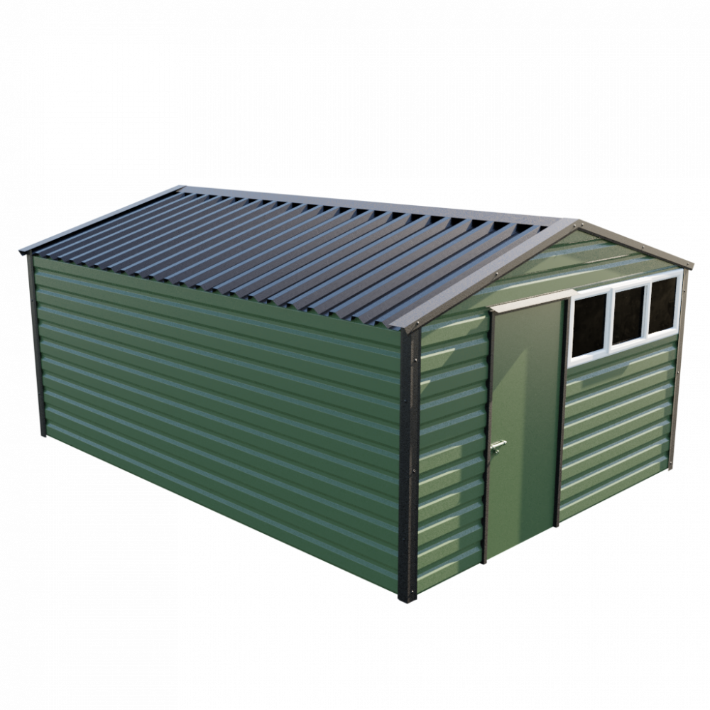 12' x 16'9" Apex Shed - Olive Green