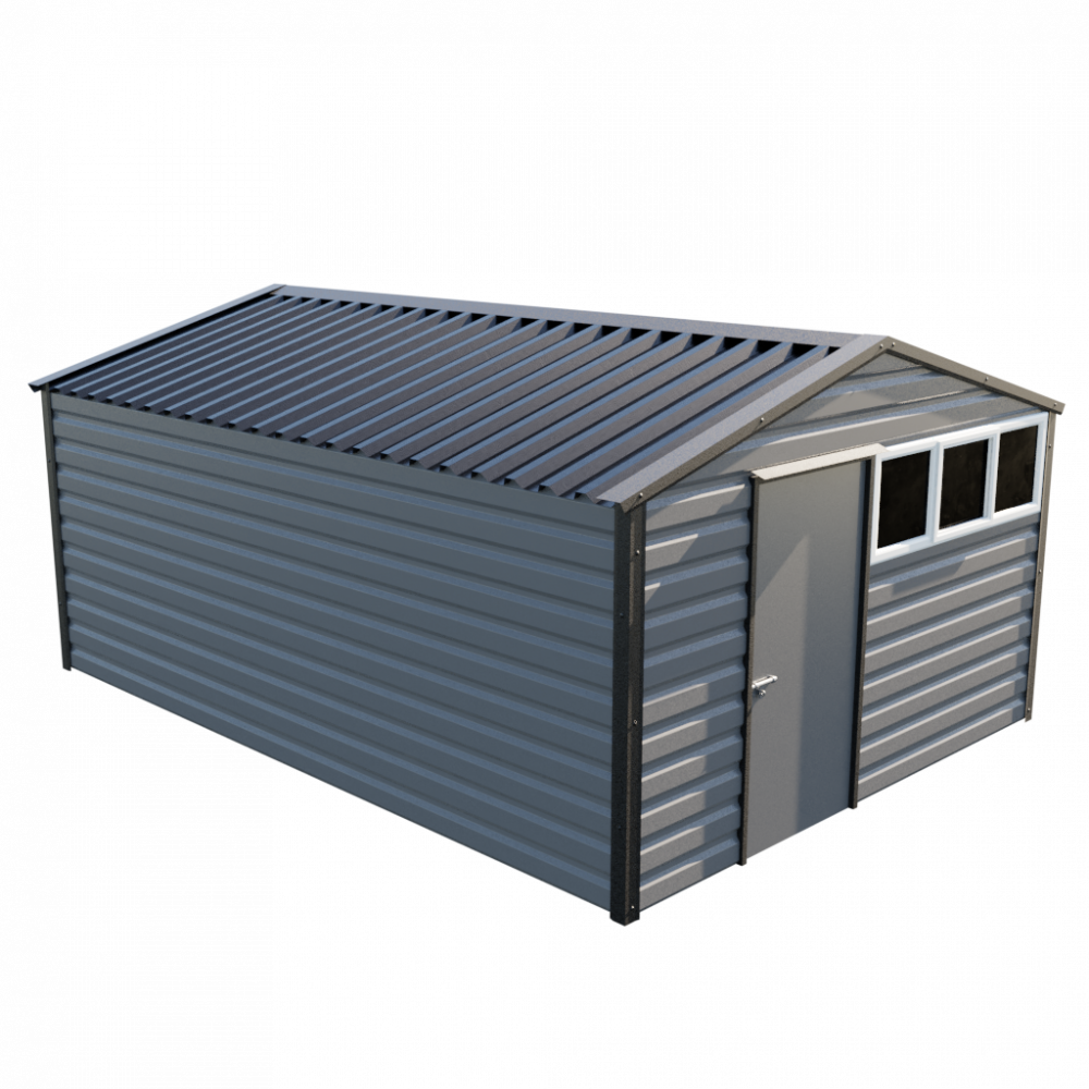 12' x 16'9" Apex Shed - Anthracite