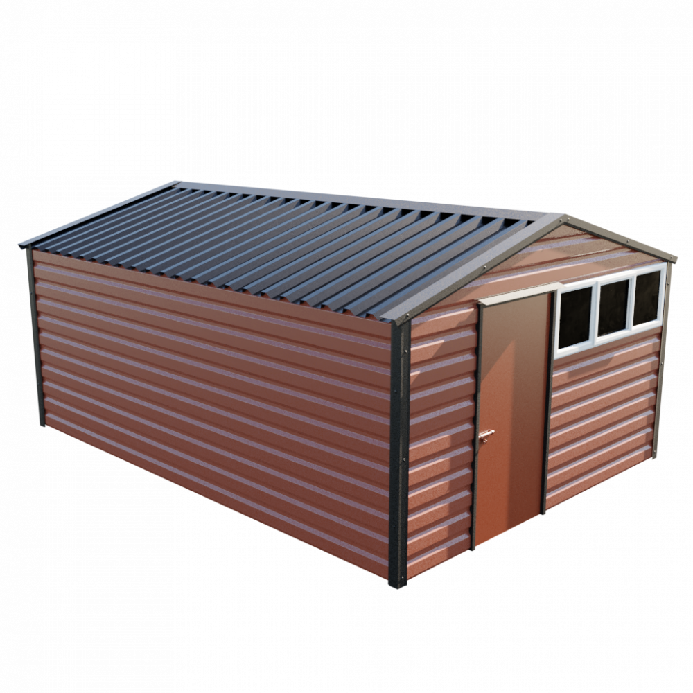 12' x 16'9" Apex Shed - Terracotta