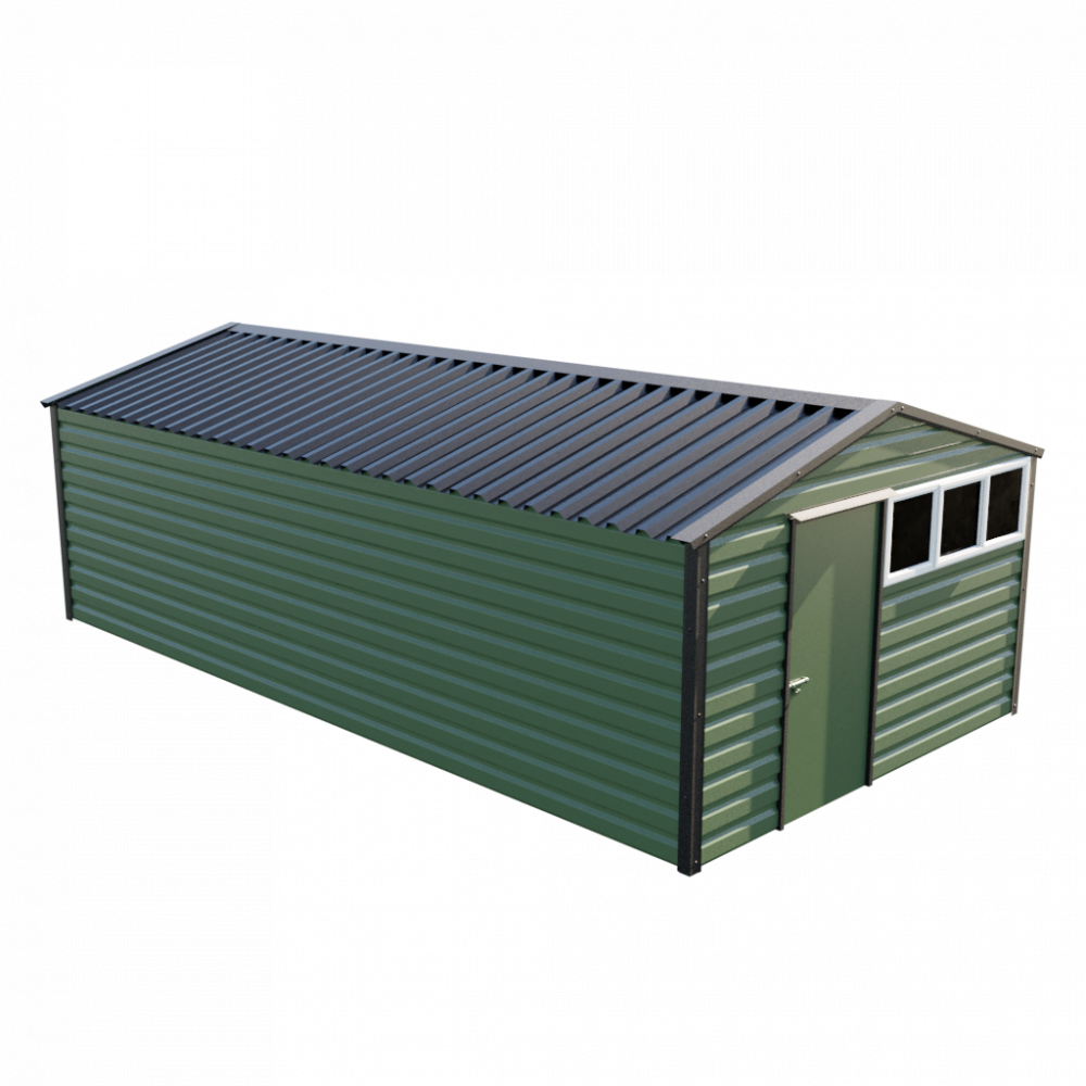 12' x 23'3" Apex Shed - Olive Green